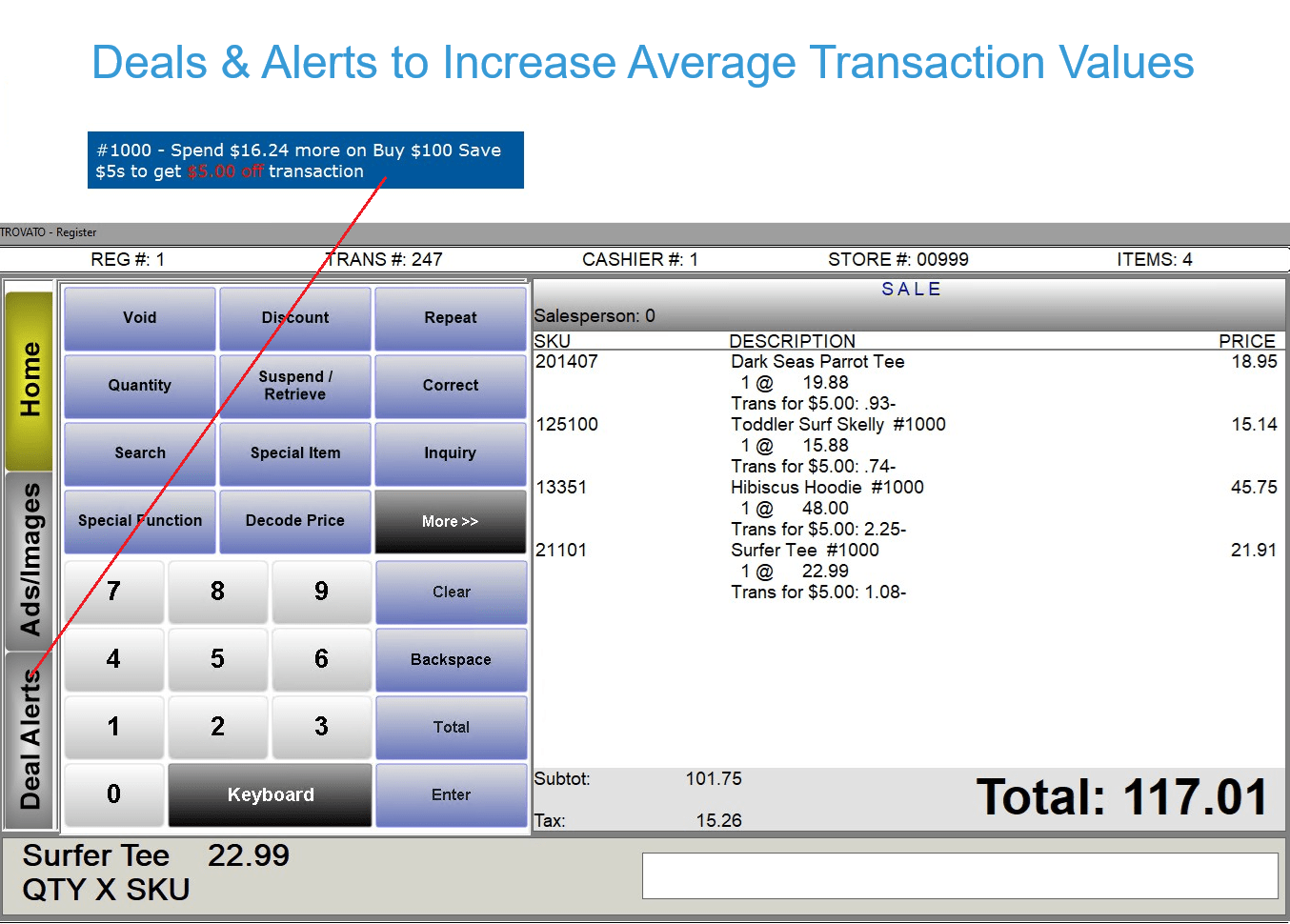 Retail Point of Sales Screen
