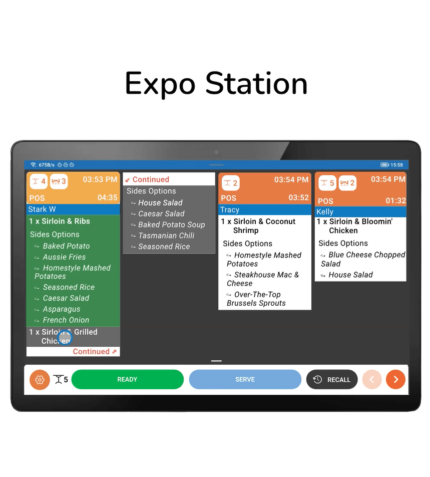 Full Service Restaurant POS Expo Station